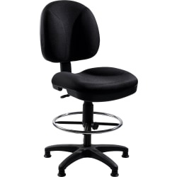 National Public Seating Comfort Ergonomic Fabric Mid-Back Task Chair, 51-1/2"H, Black