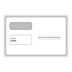 ComplyRight™ Double-Window Envelopes For 2-Up 1099 and W-2G Tax Forms, Self-Seal, White, Pack Of 100 Envelopes