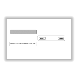 ComplyRight™ Double-Window Envelopes For 4-Up W-2 (5205, 5205A, 5209) Tax Forms, Self-Seal, White, Pack Of 200 Envelopes