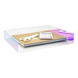 Realspace® Acrylic Paper Tray, 2"H x 12"W x 8-3/4"D, Clear/Iridescent