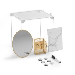 U Brands 11-Piece Locker Kit, Gold/Gray Marble