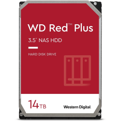 Western Digital Red Plus WD140EFGX 14 TB Hard Drive - 3.5" Internal - SATA (SATA/600) - Conventional Magnetic Recording (CMR) Method - Storage System Device Supported - 7200rpm - 180 TB TBW - 3 Year Warranty