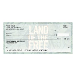 Custom Personal Wallet Checks, 6" x 2-3/4", Singles, Let Freedom Ring, Box Of 150 Checks