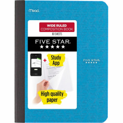 Mead Wide Ruled Composition Book - 80 Sheets - Sewn - Assorted Plastic Cover - 950033