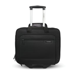Samsonite Classic 2-Wheeled Polyester Business Case With 15.6" Laptop Pocket, 9-1/16"H x 16-9/16"W x 13-3/8"D, Black
