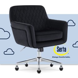 Serta® Ashleigh Ergonomic Fabric Mid-Back Modern Office Chair, Black, CCHR10018B