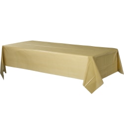 Amscan Go Brightly Solid Plastic Table Cover, Rectangular, 54" x 108", Gold
