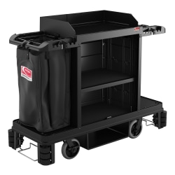 Suncast Commercial Housekeeping Cart, Premium, 49-3/4" x 24", Black