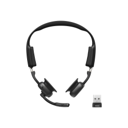 SHOKZ OpenMeet UC - Headset - open ear - vertical - Bluetooth - wireless - USB-A via Bluetooth adapter - black - Zoom Certified