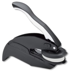 Custom Ideal® Designer/Monogram, 2 In 1 Lightweight Pocket & Desk Embosser Seal, Round, 1-5/8" Diameter