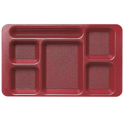 Cambro Co-Polymer Compartment Trays, 9" x 15", Cranberry, Set Of 24 Trays