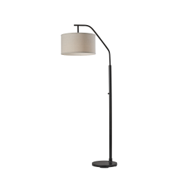 Adesso® Simplee Max Floor Lamp, 66"H, Oatmeal Shade/Black Base