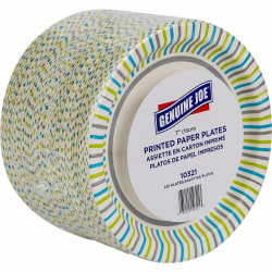 Genuine Joe Paper Plates - Disposable - Assorted - 125 / Pack