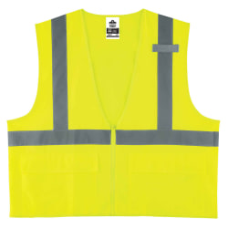 Ergodyne GloWear Safety Vest, Standard Solid, Type-R Class 2, 4X/5X, Lime, 8225Z