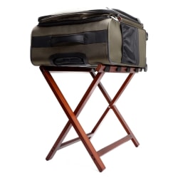 Hospitality 1 Source Wooden Luggage Racks, 20" x 22" x 14", Walnut/Mahogany, Pack Of 4 Racks