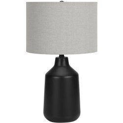 Monarch Specialties Bartlett Table Lamp, 24"H, Black Base/Gray Shade