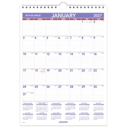 AT-A-GLANCE® 2027 Monthly Wall Calendar, Small, 8" x 11"
