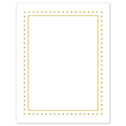 Avery® Printable Cards, S00-DPE-PRMWC10, Rectangle, 8-1/2" x 11", Matte White, Preprinted Gold Border with Gold Dots Design, Pack Of 10