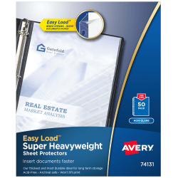 Avery® Top-Loading Nonstick Sheet Protectors, Super Heavyweight, 8 1/2" x 11", Box Of 50