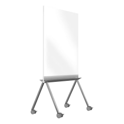 Ghent Roam Rolling Non-Magnetic Dry-Erase Whiteboard, 36" x 45", Aluminum Frame With Satin Finish