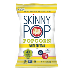 Skinny Pop White Cheddar Popcorn, 1 Oz, Carton Of 12 Bags