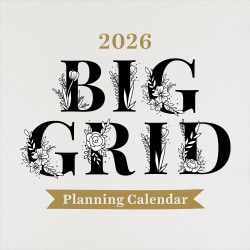 2026 TF Publishing Art & Design Monthly Wall Calendar, 12" x 12", Big Grid-Floral, January To December