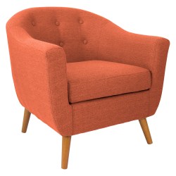 Lumisource Accent Chair, Rockwell, Orange/Brown