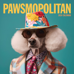 2026 TF Publishing Humor & Comics Monthly Wall Calendar, 12" x 12", Pawsmopolitan, January To December