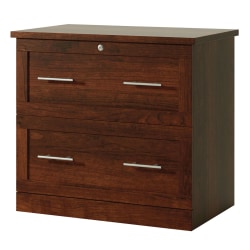 Realspace® 29-7/16"W x 18-1/2"D Lateral 2-Drawer File Cabinet, Mulled Cherry