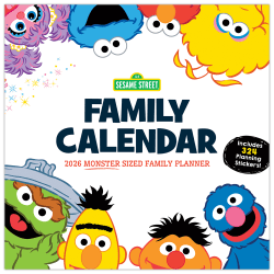 2026 TF Publishing Art & Design Monthly Wall Calendar, 12" x 12", Sesame Street, January To December