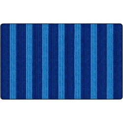 Flagship Carpets Basketweave Stripes Classroom Rug, 7 1/2' x 12', Blue