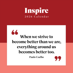 2026 TF Publishing Inspiration Monthly Wall Calendar, 12" x 12", Inspire, January To December