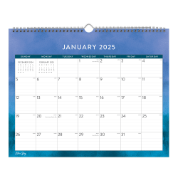 2025 Blue Sky Monthly Wall Calendar, 15" x 12", Savoy Cool, January 2025 To December 2025