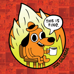 2026 TF Publishing Humor & Comics Monthly Wall Calendar, 12" x 12", This is Fine, January To December