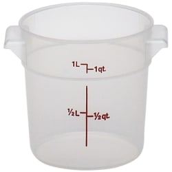 Cambro Translucent Round Food Storage Containers, 1 Qt, Pack Of 12 Containers