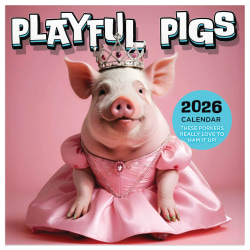 2026 TF Publishing Humor & Comics Mini Monthly Wall Calendar, 7" x 7", Playful Pigs, January To December