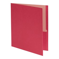 Earthwise® by Oxford™ Twin-Pocket Folder, 95% Recycled, Red, Box Of 25