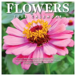 2026 TF Publishing Scenic Monthly Mini Wall Calendar, 7" x 7", Flowers, January To December