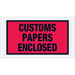 Tape Logic® Preprinted Packing List Envelopes, Customs Papers Enclosed, 5 1/2" x 10", Red, Case Of 1,000