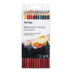 Brea Reese Watercolor Pencils, Medium Point, Jewel-Toned Colors, Pack Of 12 Pencils