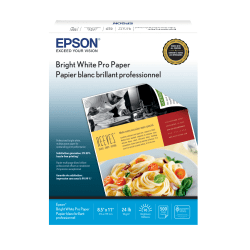 Epson® Bright Pro Multi-Use Print & Copy Paper, Letter Size (8 1/2" x 11"), 96 (U.S.) Brightness, White, Ream Of 500 Sheets