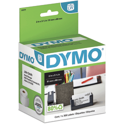DYMO Non-Adhesive Business Card Labels for LabelWriter Label Printers, White, 2" x 3-1/2", 1 Roll of 300