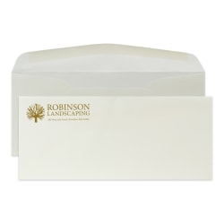 Gummed Seal, Stationery Envelopes, 4-1/8" x 9-1/2",  1 PMS Color Raised Print, Custom #10,  24 lb. CLASSIC CREST® Natural White, Box Of 250