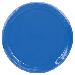 Amscan Round Plastic Platters, 16", Bright Royal, Pack Of 5 Platters