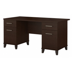 Bush Furniture Somerset 60"W Office Desk With Drawers, Mocha Cherry, Standard Delivery