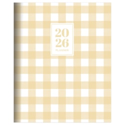 2026 TF Publishing Medium Monthly Planner, 6-1/2" x 8", Gingham Wheat, January To December