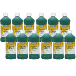 Handy Art Little Masters Tempera Paints, 16 Oz, Green, Pack Of 12 Paints