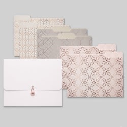 Office Depot® Brand Project Folder, Letter Size, 1-1/4" Expansion, Rose Geometric, Total Qty 1