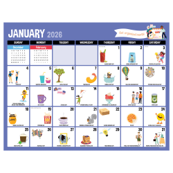 2026 TF Publishing Large Desk Pad Blotter Calendar, 22" x 17", Every Day's A Holiday, January To December