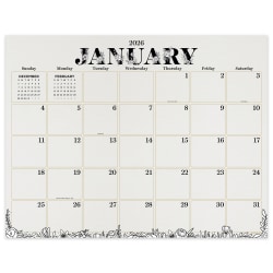 2026 TF Publishing Large Desk Pad Blotter Calendar, 22" x 17", Floral, January To December